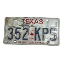 Vintage Texas License Plate Sesquicentennial 1836-1986 352 KPS Man Cave Barn Pub - £14.93 GBP