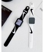 Nike Swoosh Apple Watch Band BLACK 42/44/45/49mm 1,2,3,4,5,6,7,8,9,10,SE... - $26.99