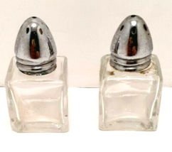 Glass Miniature Salt and Pepper Shaker Set 2&quot; Vintage - £4.93 GBP
