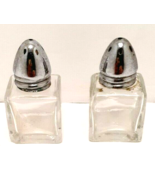 Glass Miniature Salt and Pepper Shaker Set 2&quot; Vintage - £4.88 GBP