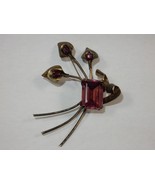Sceptron 1940&#39;s Sterling Silver &amp; Purple Stone Calla Lily Flower Designe... - £58.98 GBP