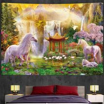 Sacred Unicorn Tapestry Bohemian Hippie Wall Hanging Blanket Room Home Decor Art - £6.86 GBP