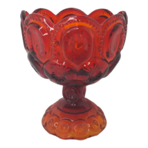 Vintage Red Glass Moon &amp; Stars Footed Pedestal Candy Dish - $17.81