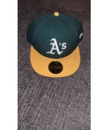 MLB Oakland A&#39;s Authentic Baseball Hat Green and Yellow size 8 - $27.00 CAD