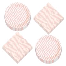 HOME &amp; HOOPLA Pretty Pink Chevron Scalloped Paper Dinner Plates and Napkins For  - £12.08 GBP+