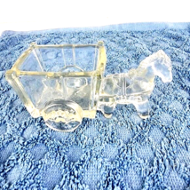 Clear Glass Miniature Horse With Open Cart - $17.81