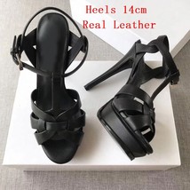 Coolcept Women Sandals Real Genuine Leather High Platform Brand Shoes Women Part - £121.90 GBP