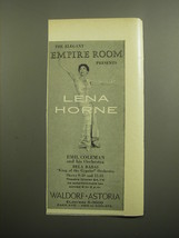 1960 Waldorf-Astoria Hotel Ad - The Elegant Empire Room Presents Lena Horne - £11.79 GBP