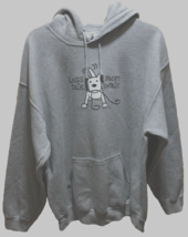 Jen&#39;s Ideas Dog Less Talk More Walk Gray White Pet Animal Pullover Hoodie L - £13.90 GBP