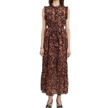 Christy Lynn Ella Silk Midi Dress with Slip Size M Sienna Brown Botanica... - $1,198.84 MXN
