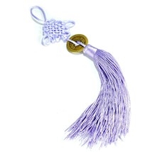 Feng Shui Fortune Coin Tassel Lilac Hanging Cure Spiritual Health Healing Purple - £4.70 GBP