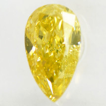 Pear Shape Diamond Natural Fancy Yellow Color SI1 IGI Certificate 0.70 Carat - £759.24 GBP