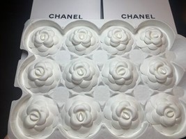Wholesale Lot Of 12 CHANEL Classic White Camellia Gift Packaging Flower Sticker - $53.96