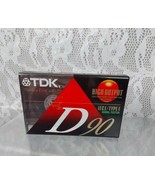 TDK Blank Cassette Tape Audio 90 Minute D90 High Output New Sealed 1 Single - $3.99