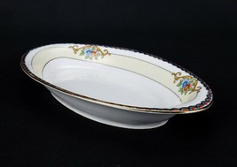 Meito China Oval Serving Bowl, 8.5 x 4.75, Hand Painted Floral, Pale Yel... - £9.95 GBP