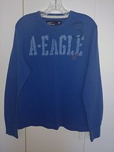 AMERICAN EAGLE MEN&#39;S LS BLUE WAFFLE WEAVE PULLOVER KNIT SHIRT-L-GENTLY WORN - £5.34 GBP