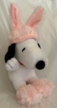 Easter Snoopy Hallmark Pink Bunny Ears Plush Stuffed P EAN Uts Gang Animal 11” - £11.18 GBP