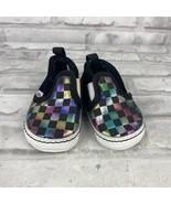 Vans Infant Baby Rainbow Checkered Slip On Shoes Sz 2 - £12.73 GBP