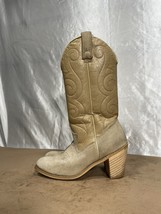 Vintage Acme Tan Suede Leather Cowgirl Boots USA Women’s Size 5.5 M - £31.27 GBP