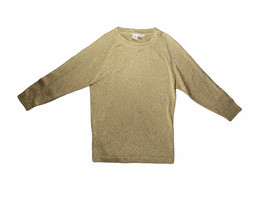 Clifford and Wills Womens Sweater Large Gold Metallic Crew Neck - $17.60