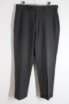 Lands End 34x30 Gray Traditional Fit Cuffed 100% Wool Comfort Waist Pants - £23.66 GBP