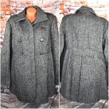 Guess 1X Double Breasted Pea Coat Tweed Wool Herringbone NWT - £70.05 GBP