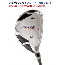 Agxgolf Men’s Edition, Magnum Xs #6 Hybrid Iron (28 Degree) w/Free Head Cover: A - $44.95