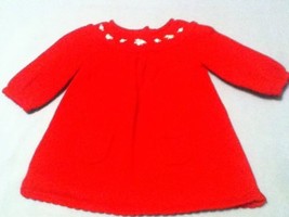 Girls-Size 3-6 mo.-Janie And Jack Layette dress- red sweater - £19.25 GBP