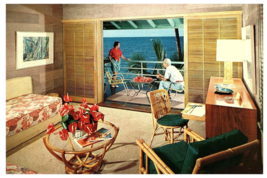 Kona Inn Ocean View Hotel Room Big Island Hawaii Postcard - £6.68 GBP