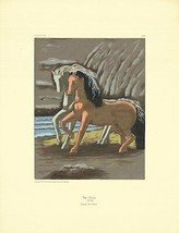 GIORGIO DE CHIRICO Two Horses 26 x 20 Serigraph Surrealism Brown Water, Clouds, - £99.52 GBP