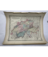Switzerland, No #15, Antique Atlas Map 1855 Colton World Maps + Info page - $59.57 CAD