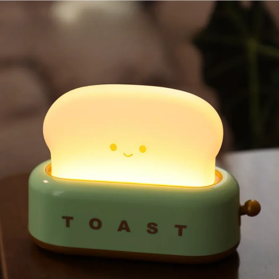 Toast light toaster nightlight creative rechargeable led lamp bedroom for birthday gift thumb200