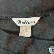 Delicia Back Zipper Women's Black Front Slit Long Skirt Sz 12 Measured Waist 30" image 3