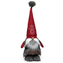 Gnome Viking R8670 Standing Red Deer Hat PomPom White Grey Beard  23&quot; H - £37.65 GBP