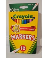 Crayola Fine Line Markers 10 Vibrant Classic Colors Perfect for Coloring... - £4.65 GBP
