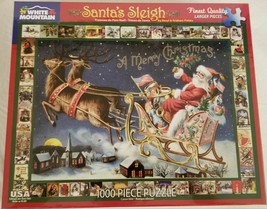 White Mountain Puzzle Santa&#39;s Sleigh 1000 Pieces New - $49.99