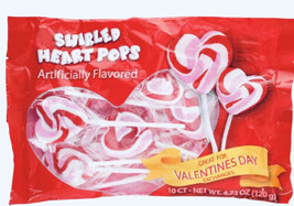 Valentine’s Day Exchange 4.23 Oz/20 gm Swirled Heart Pops, 10-ct - £10.19 GBP