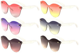 Aruba Rimless Shield Mono Round Oversized Sunglasses Oc EAN Ic One Piece Lens Vtg - £6.28 GBP