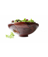 Large 1950s All Wood  Serving Bowl Philippines Primitive Carving Pineapp... - £22.67 GBP