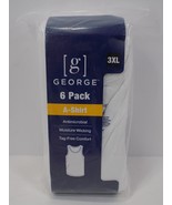 Men&#39;s George A-Shirts--White--Size 3XL--6-Pack - £12.09 GBP