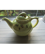 VTG HALL 0799 PARADE TEAPOT CANARY YELLOW WITH STANDARD GOLD 6 CUP USA - $19.75