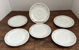 (6) Vintage 6” Illusions Scene 1 Saucers by Excel 1 Ring of Flowers on Rim - £4.19 GBP