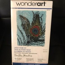 WonderArt Latch Hook Kit Peacock Feather NEW 15&quot; x 20&quot;  Completed size - £10.95 GBP