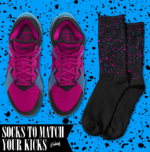 SPECKS Socks for Lebron 18 Fury Fireberry Pink Neon Nights South Beach T Shirt - £16.29 GBP