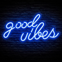 Olekki Blue Good Vibes Neon Sign - LED Neon Signs for Wall Decor, Neon Lights fo - £30.78 GBP