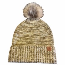 FRYE Marled PomPom Tan Marl Beanie Hat Womens New with tags - $19.80