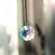 Crystal Suncatcher Datura Shaped Pendant Rainbow Feng Shui Hanging - $11.88