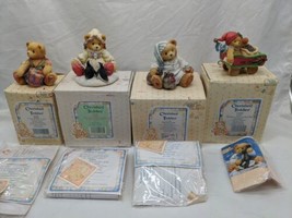 Lot Of (4) Christmas Winter Holiday Cherished Teddies Ronnie Kristen Ebearnezer - £27.49 GBP