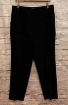 St. John Caviar Black Ankle Cropped Emma Pants 12 34x28 NEW Wool Silk Blend - £140.75 GBP