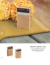 Zenith Royal 130 Deluxe Shirt Pocket Radio Dealer Spec Sheet - $18.70